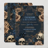 Till Death Blue Gothic bruiloft uitnodiging (Voorkant / Achterkant)