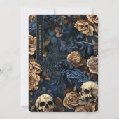 Till Death Blue Gothic bruiloft uitnodiging (Achterkant)