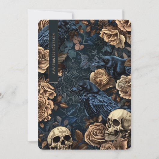 Till Death Blue Gothic bruiloft uitnodiging (Achterkant)