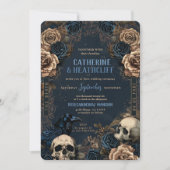 Till Death Blue Gothic bruiloft uitnodiging (Voorkant)