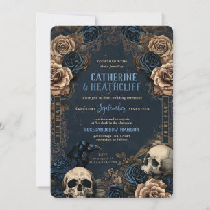 Till Death Blue Gothic bruiloft uitnodiging