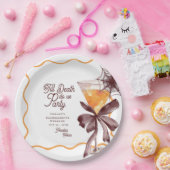 Till Death Bow Cocktail Halloween Bachelorette Papieren Bordje (Feest)