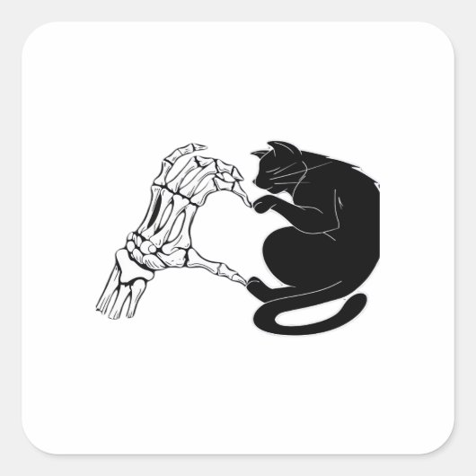 Till Death Cats Do Us Part Classic Vierkante Sticker (Voorkant)