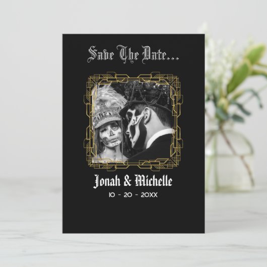 Till Death Dia De Los Muertos Bewaar de datum Save The Date (Staand voorkant)