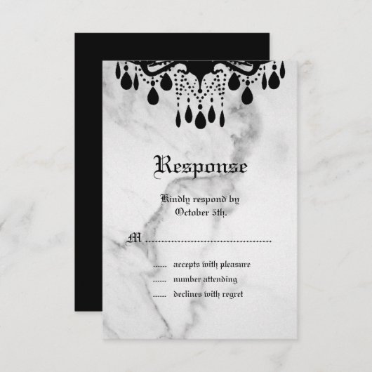 Till Death Do ons Part Marble RSVP (Voorkant / Achterkant)