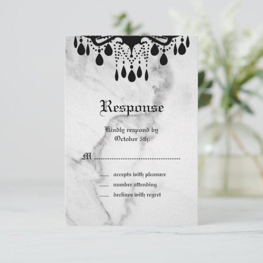 Till Death Do ons Part Marble RSVP Kaartje (Staand voorkant)