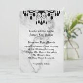 Till Death Do ons Part Marble Wedding Invitation Kaart (Staand voorkant)