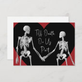 Till Death Do ons Part Skeleton Black RSVP (Voorkant / Achterkant)