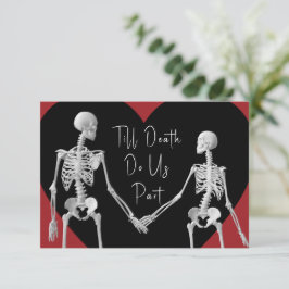 Till Death Do ons Part Skeleton Black RSVP Kaartje