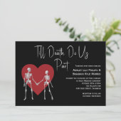 Till Death Do ons Part Skeleton Black Weddenschap Kaart (Staand voorkant)