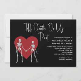 Till Death Do ons Part Skeleton Black Weddenschap Kaart