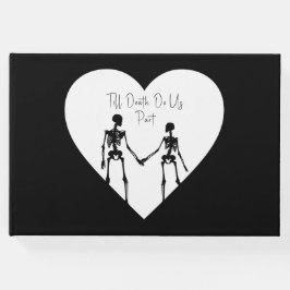 Till Death Do ons Part Skeleton Weddenschap White Gastenboek