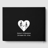 Till Death Do ons Part Skeleton Weddenschap White Gastenboek (Achterkant)