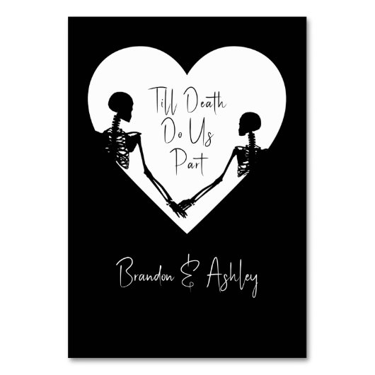 Till Death Do ons Part Skeleton Weddenschap White Kaart (Achterkant)