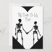 Till Death Do ons Part Skeleton Weddenschap White Kaart (Voorkant)