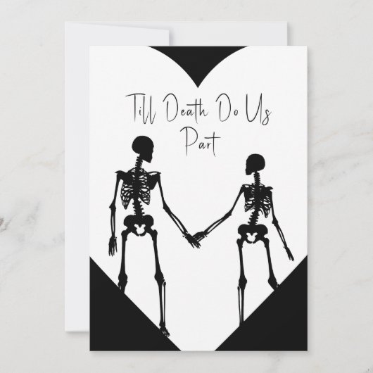 Till Death Do ons Part Skeleton Weddenschap White Kaart (Voorkant)