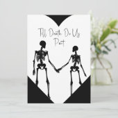 Till Death Do ons Part Skeleton Weddenschap White Kaart (Staand voorkant)