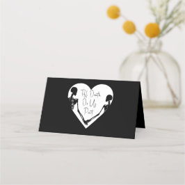 Till Death Do ons Part Skeleton Weddenschap White Plaatskaartje