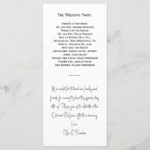 Till Death Do ons Part Skeleton Weddenschap White Programmakaart (Achterkant)