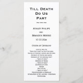 Till Death Do ons Part Skeleton Weddenschap White Programmakaart (Voorkant)