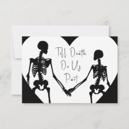 Till Death Do ons Part Skeleton Weddenschap White  RSVP Kaartje