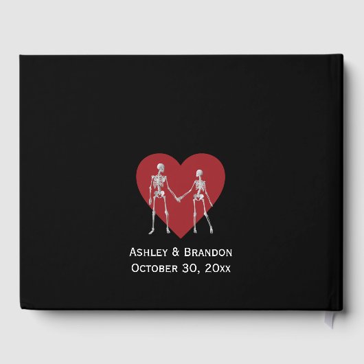 Till Death Do ons Part Skeleton Wedding Black Gastenboek (Achterkant)