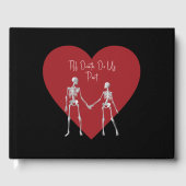 Till Death Do ons Part Skeleton Wedding Black Gastenboek (Voorkant)