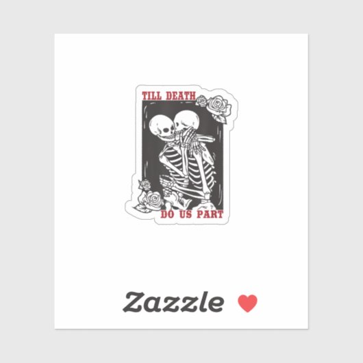 Till Death Do ons Part Wedding Skelet Couple Vale Sticker (Vel)