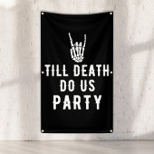 Till Death Do ons Party Black Tall Skeleton Party Spandoek