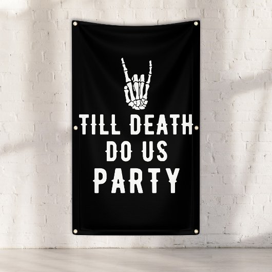 Till Death Do ons Party Black Tall Skeleton Party Spandoek