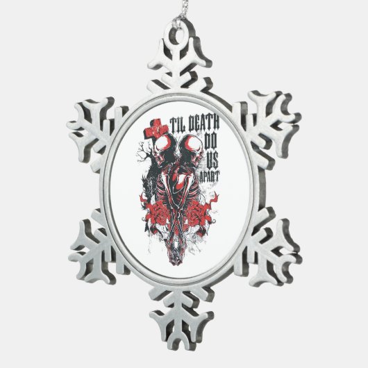 Till Death Do Us Apart Klassiek Tin Sneeuwvlok Ornament (Rechts)