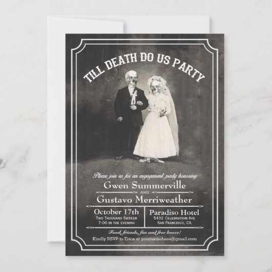 Till Death Do Us Engagement Party Uitnodigingen (Voorkant)