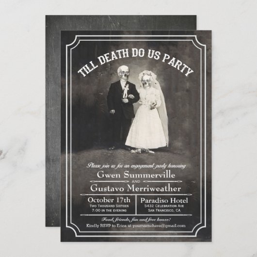 Till Death Do Us Engagement Party Uitnodigingen (Voorkant / Achterkant)