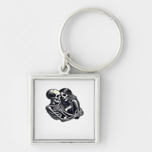 Till Death Do Us - Gothic Skeleton Couple Art Clas Sleutelhanger