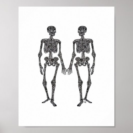 Till Death Do Us Part 2 Skeletons Klassiek Poster (Voorkant)