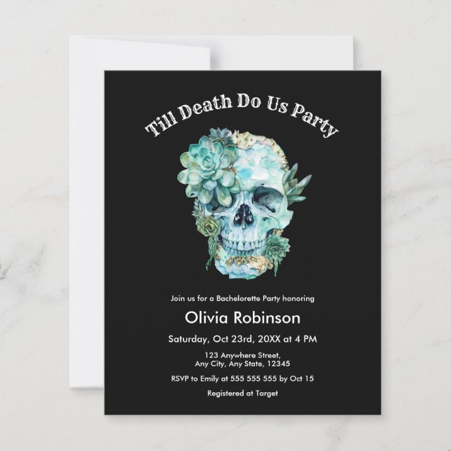 Till Death Do Us Part Bachelorette Party Uitnodige (Voorkant)