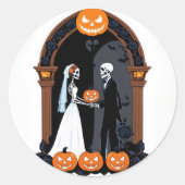 Till Death Do Us Part beroemd gemaakt door Skeleto Ronde Sticker (Voorkant)
