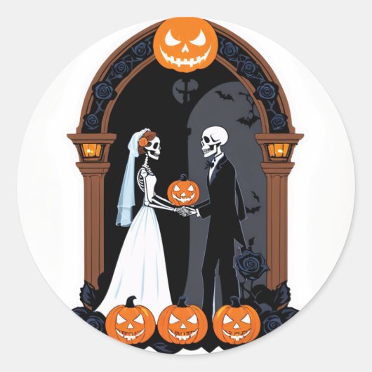 Till Death Do Us Part beroemd gemaakt door Skeleto Ronde Sticker (Voorkant)
