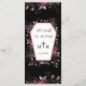 Till Death Do us Part Black Gothic Bruiloft Menu (Achterkant)