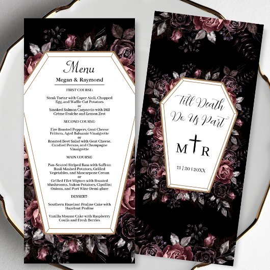 Till Death Do us Part Black Gothic Bruiloft Menu