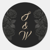 Till Death Do Us Part Black Wedding Monogram Ronde Sticker (Voorkant)