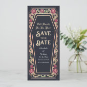 Till Death Do Us Part Blue Gothic Bewaar de datum Kaart (Staand voorkant)