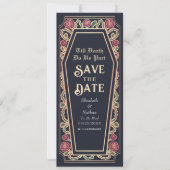 Till Death Do Us Part Blue Gothic Bewaar de datum Kaart (Voorkant)