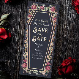 Till Death Do Us Part Blue Gothic Bewaar de datum Kaart