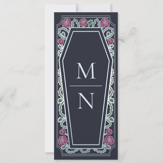 Till Death Do Us Part Blue Gothic Bewaar de datum Kaart (Achterkant)