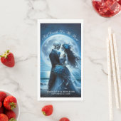 Till Death Do Us Part Blue Skeleton Couple Wedding Servet (Insitu)