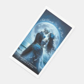 Till Death Do Us Part Blue Skeleton Couple Wedding Servet (Hoek)