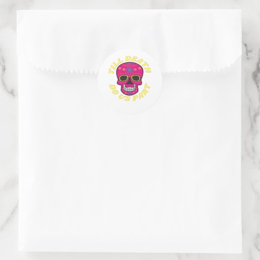 Till Death Do Us Part Classic - Gotische bruiloft Ronde Sticker (Tas)