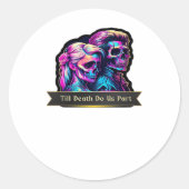 Till Death Do Us Part Classic - Gotische herfstgel Ronde Sticker (Voorkant)