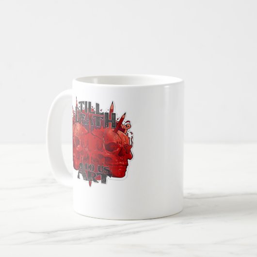 Till Death Do Us Part Classic – Skeleton Slogan Koffiemok (Voorkant links)